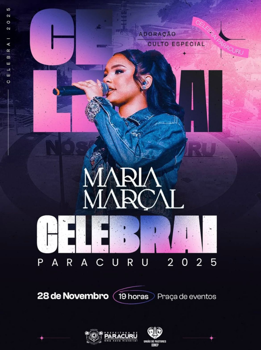 Paracuru anuncia Celebrai 2025 com show de Maria Marçal na Praça de Eventos