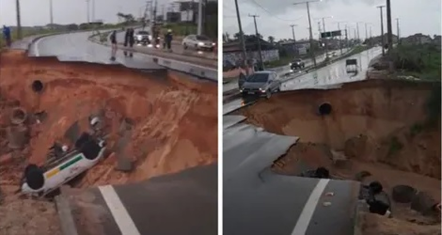 Cratera se abre na CE-025 e deixa mortos e feridos em Aquiraz