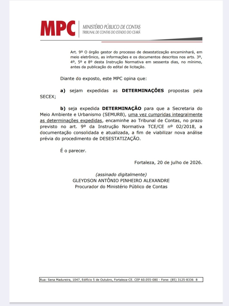 TCE aponta falhas em PPP do lixo de São Gonçalo do Amarante